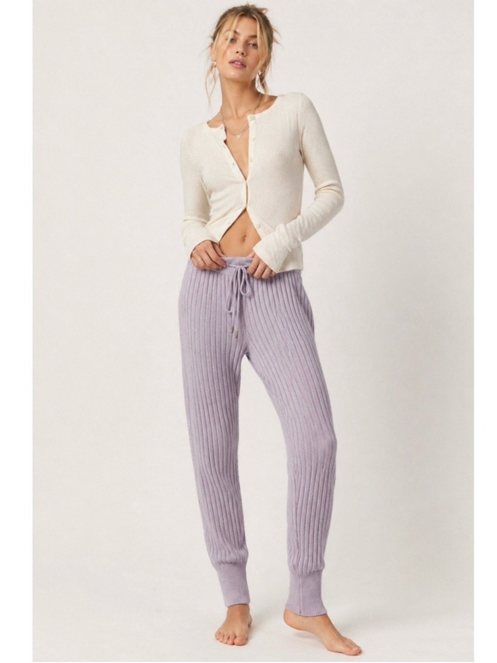 Free People Intimately Around the Clock Jogger Pants in Lavender